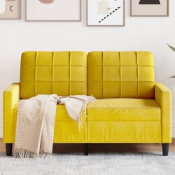 Kétszemélyes sárga bársony kanapé 120 cm
