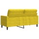 Kétszemélyes sárga bársony kanapé 140 cm