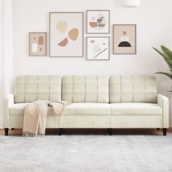 3 személyes krémszínű bársony kanapé 210 cm