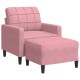 Rózsaszín bársony kanapéfotel lábtartóval 60 cm