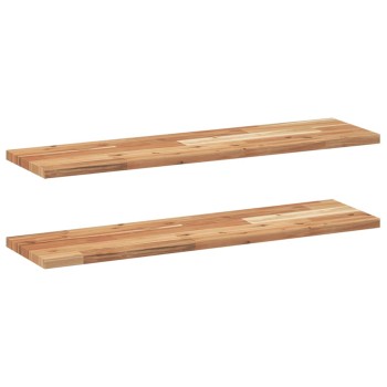 2 db olajbevonatú tömör akácfa függőpolc 100 x 20 x 2 cm