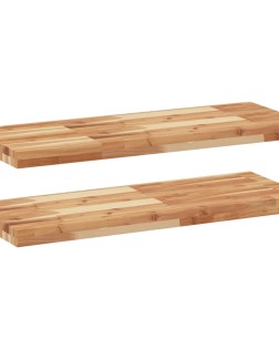 2 db olajbevonatú tömör akácfa függőpolc 100 x 30 x 4 cm