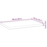 Olajbevonatú tömör akácfa fürdőszobapult 100 x 50 x 4 cm