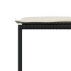 4 db fekete polyrattan kerti szék párnákkal