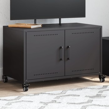 Fekete acél tv-szekrény 68 x 39 x 43,5 cm