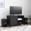 Fekete acél tv-szekrény 68 x 39 x 43,5 cm