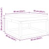 Tömör akácfa kerti lábzsámoly párnával 65 x 65 x 29 cm