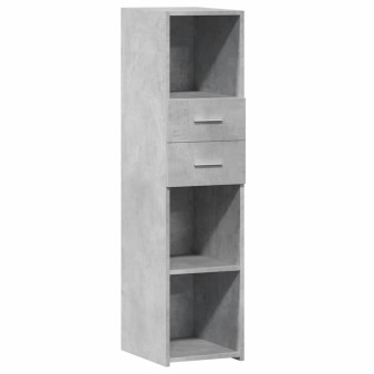 Betonszürke szerelt fa magasszekrény 30 x 42,5 x 124 cm