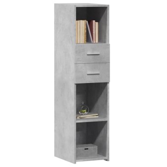 Betonszürke szerelt fa magasszekrény 30 x 42,5 x 124 cm