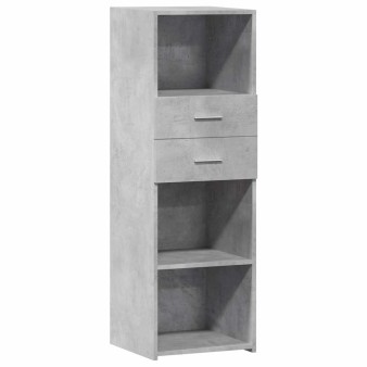 Betonszürke szerelt fa magasszekrény 40 x 42,5 x 124 cm