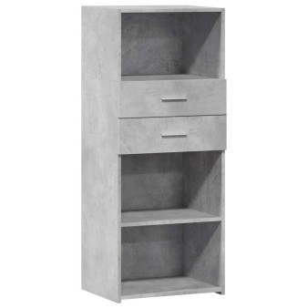 Betonszürke szerelt fa magasszekrény 50 x 42,5 x 124 cm