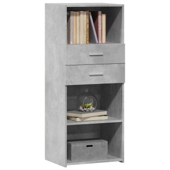 Betonszürke szerelt fa magasszekrény 50 x 42,5 x 124 cm