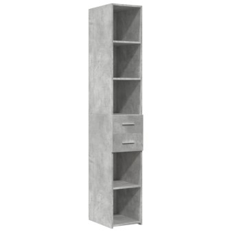 Betonszürke szerelt fa magasszekrény 30 x 42,5 x 185 cm