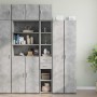 Betonszürke szerelt fa vékony tárolószekrény 30 x 42,5 x 225 cm