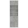 Betonszürke szerelt fa tárolószekrény 70 x 42,5 x 225 cm