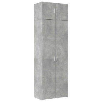 Betonszürke szerelt fa tárolószekrény 70 x 42,5 x 225 cm