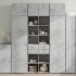 Betonszürke szerelt fa tárolószekrény 70 x 42,5 x 225 cm