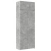 Betonszürke szerelt fa tárolószekrény 80 x 42,5 x 225 cm