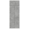 Betonszürke szerelt fa tárolószekrény 80 x 42,5 x 225 cm
