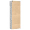Betonszürke szerelt fa tárolószekrény 80 x 42,5 x 225 cm