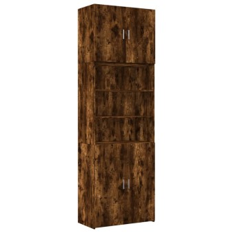 Füstös tölgy színű szerelt fa magasszekrény 80 x 42,5 x 249 cm