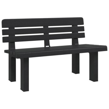 Antracitszürke polipropilén kerti pad 110 x 52 x 71 cm