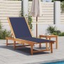 Kék tömör akácfa és textilén napozóágy