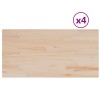 4 db tömör fenyőfa téglalap alakú asztallap 100 x 50 x 1,7 cm
