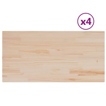 4 db tömör fenyőfa téglalap alakú asztallap 100 x 50 x 1,7 cm