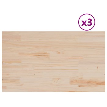 3 db tömör fenyőfa téglalap alakú asztallap 80 x 47 x 2,5 cm
