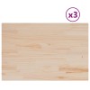 3 db tömör fenyőfa téglalap alakú asztallap 80 x 53 x 2,5 cm