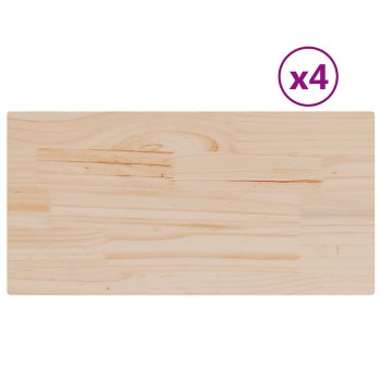 4 db tömör fenyőfa téglalap alakú asztallap 90 x 45 x 2,5 cm