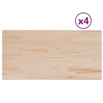 4 db tömör fenyőfa téglalap alakú asztallap 100 x 50 x 2,5 cm