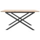 Tömör fenyőfa és öntöttvas dohányzóasztal x-vázzal 80x80x45 cm