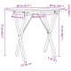 Tömör fenyőfa és öntöttvas étkezőasztal x-vázzal 80x50x75 cm