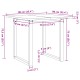 Tömör fenyőfa és öntöttvas étkezőasztal o-vázzal 90x90x75,5 cm