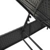3 részes fekete polyrattan napozóágy szett párnával