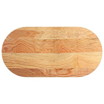 Világosbarna tömör akácfa ovális alakú asztallap 100x50x2 cm