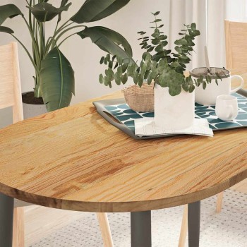 Világosbarna tömör akácfa ovális alakú asztallap 120x60x2 cm
