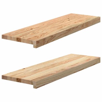Ablakpárkányok 2 db kezeletlen 80x25x2 cm tömör fa tölgyfa