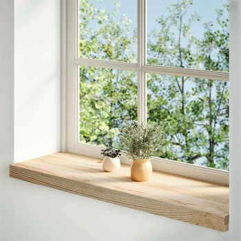 Ablakpárkányok 2 db kezeletlen 80x25x2 cm tömör fa tölgyfa