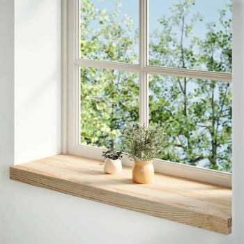 Ablakpárkányok 2 db kezeletlen 70x30x2 cm tömör fa tölgyfa