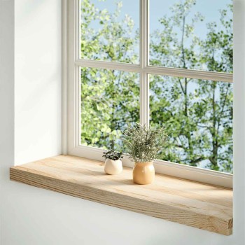 Ablakpárkányok 2 db kezeletlen 80x30x2 cm tömör fa tölgyfa