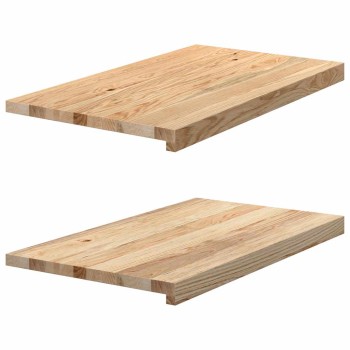 Ablakpárkányok 2 db kezeletlen 70x40x2 cm tömör fa tölgyfa