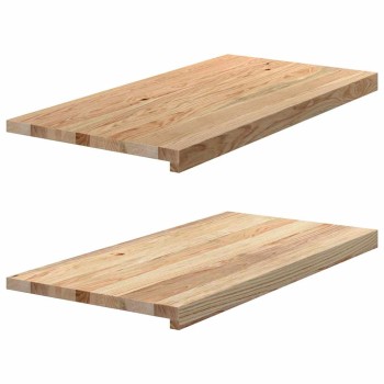 Ablakpárkányok 2 db kezeletlen 80x40x2 cm tömör fa tölgyfa