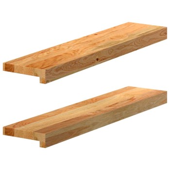 Ablakpárkányok 2 db kezeletlen 70x15x2 cm tömör fa tölgyfa