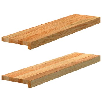 Ablakpárkányok 2 db világosbarna 80x20x2 cm tömör fa tölgyfa