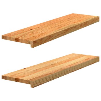 Ablakpárkányok 2 db világosbarna 90x25x2 cm tömör fa tölgyfa