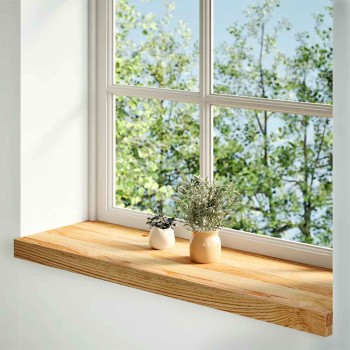 Ablakpárkányok 2 db kezeletlen 70x30x2 cm tömör fa tölgyfa