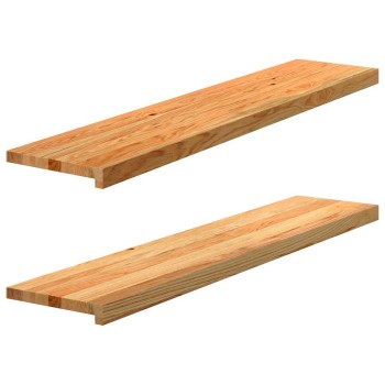 Ablakpárkányok 2 db világosbarna 120x30x2 cm tömör fa tölgyfa